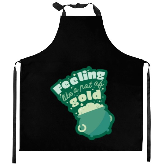 feeling like a pot of gold Kitchen Aprons