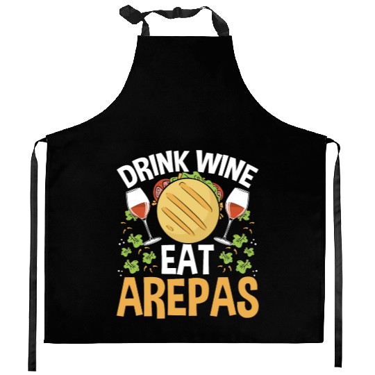 Arepas Lover Wine Drinking Hispanic Heritage Month Kitchen Aprons