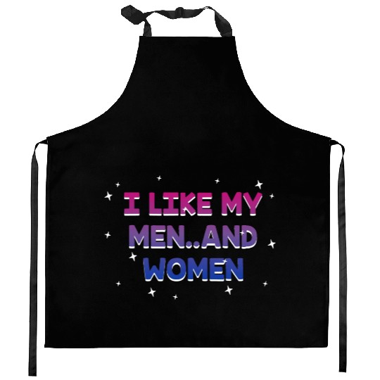I Like My Men and Women Bisexual LGBTQ Bi Pride Kitchen Aprons