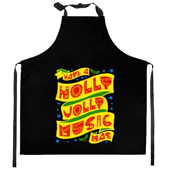Have A Holly Jolly Musicmas Kitchen Aprons