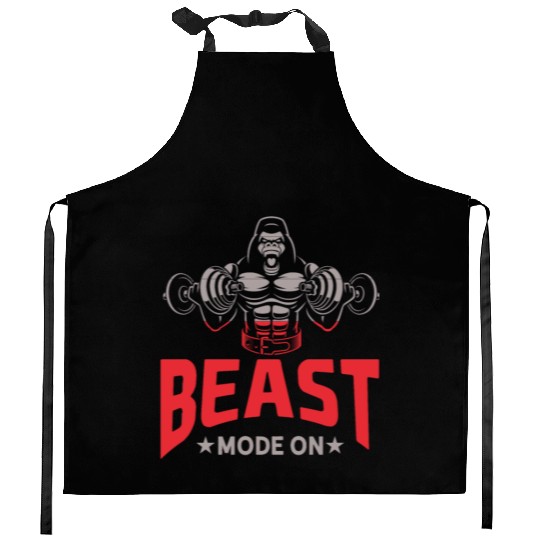 Gorilla Bodybuilding Beast Gym Motivation Kitchen Aprons