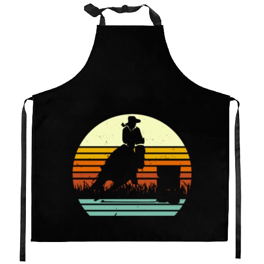Barrel Racing Retro Sun Style Kitchen Aprons