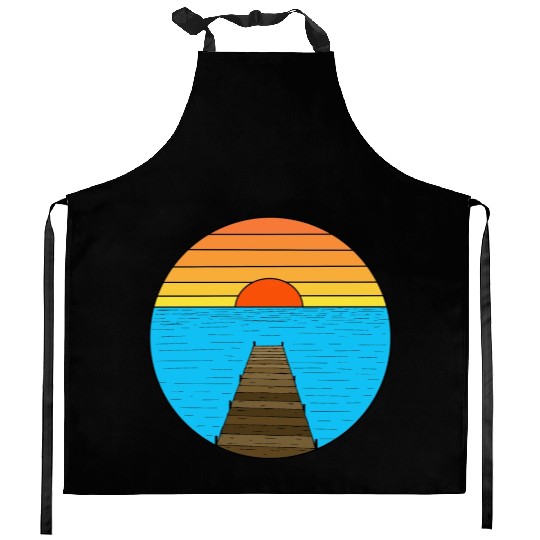 Footbridge sunrise Kitchen Aprons