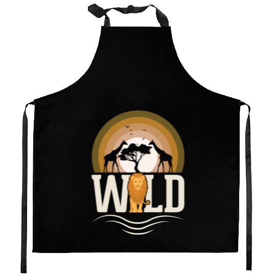 Wild Animals Lion Giraffe Africa Kitchen Aprons