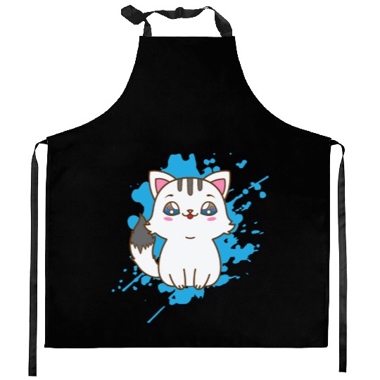 Cat japanese Kawaii Style Animal Kitchen Aprons