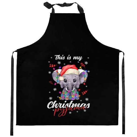 Winter Christmas Pyjama Elephant Kitchen Aprons