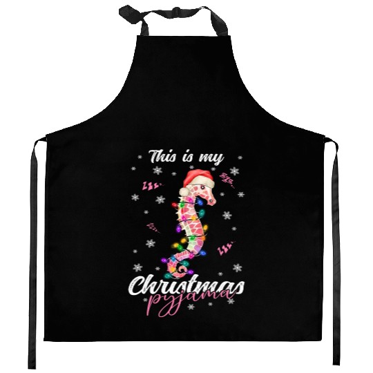 Winter Christmas Pyjama Seahorse Kitchen Aprons
