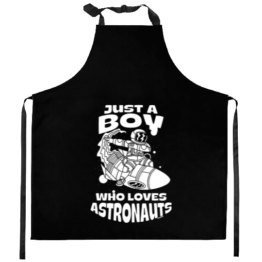 Boy love astronauts Kitchen Aprons