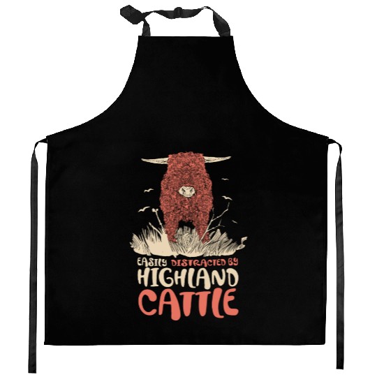 Scottish Highland Cow Grass Puppy Cow Whisperer Kitchen Aprons