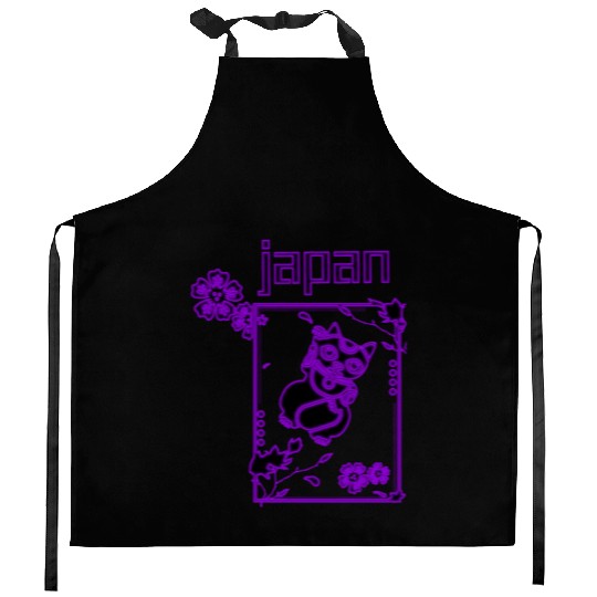 Japan Neon lucky Cat Kitchen Aprons