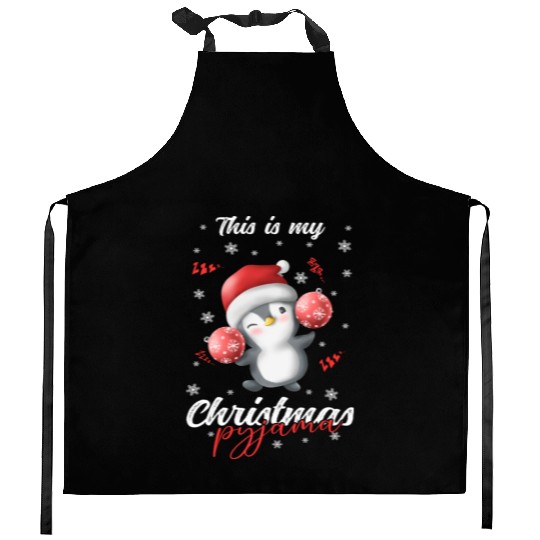 Winter Christmas Pyjama Penguin Kitchen Aprons