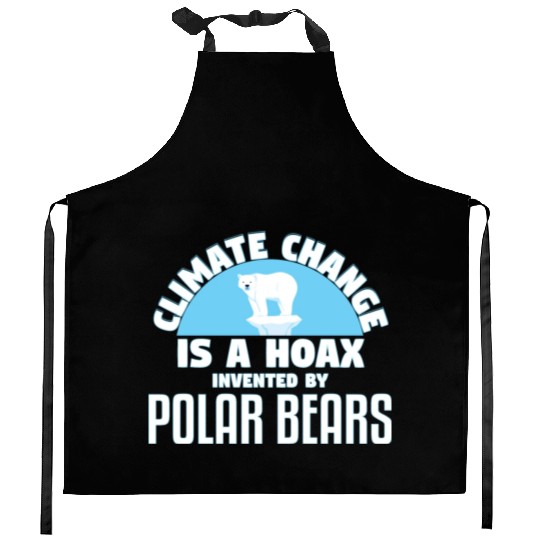 Climate Change Is A Hoax By Polar Bears Kitchen Aprons