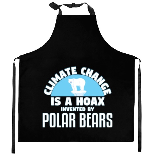 Climate Change Is A Hoax By Polar Bears Kitchen Aprons