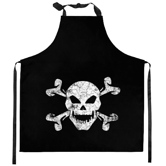 Textured Skull And Crossbones Kitchen Aprons