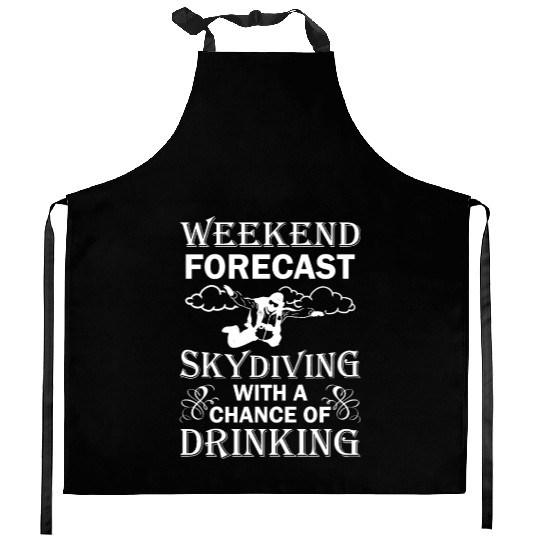Weekend Forecast Skydiving Kitchen Aprons