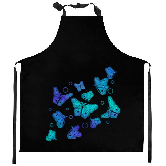 Blue Butterflies Gardening Butterfly Lover Kitchen Aprons