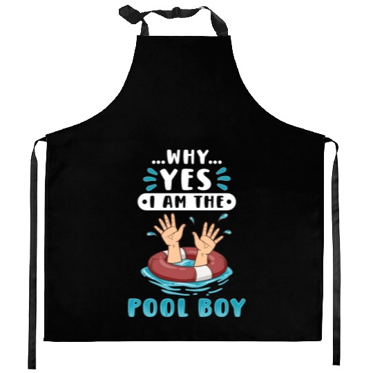 Swimmer Scuba Diving Pool Boy Water Sport Kitchen Aprons