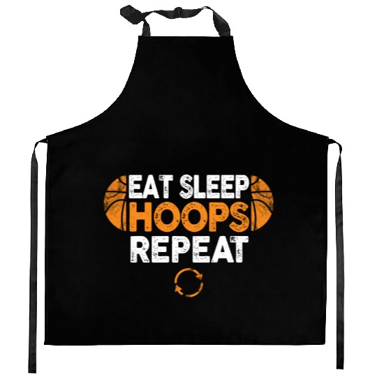Eat Sleep Hoops Repeat Basketball Kitchen Aprons