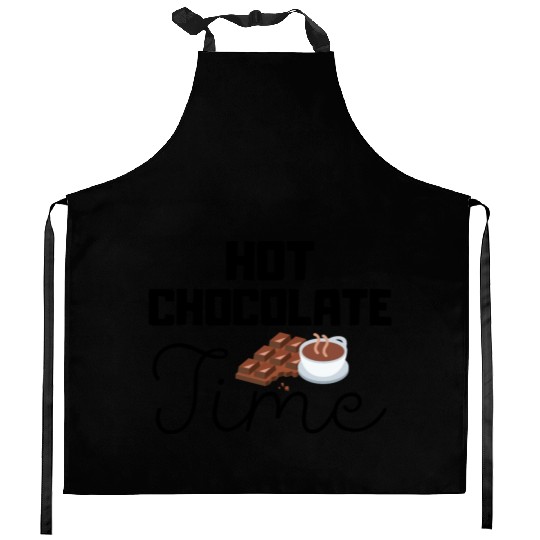 Cute winter quotes - hot chocolate time Kitchen Aprons