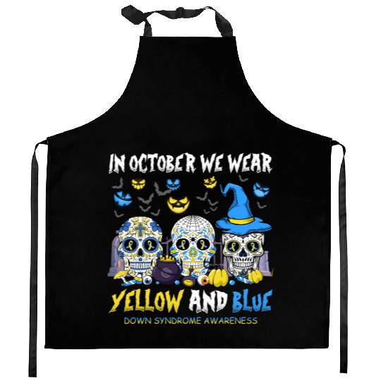 Sugar Skull | In October We Wear Yellow And Blue Kitchen Aprons
