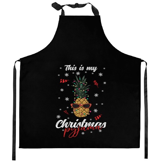 Winter Christmas Pyjama Pineapple Kitchen Aprons