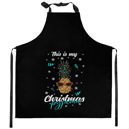 Winter Christmas Pyjama Pineapple Kitchen Aprons