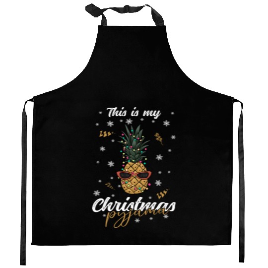 Winter Christmas Pyjama Pineapple Kitchen Aprons