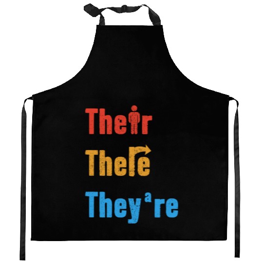 Their There They're English Teacher Grammar Kitchen Aprons