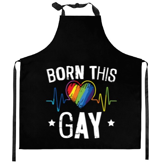 Born This Gay Rainbow Pride Month LGBTQ Gay Pride Kitchen Aprons