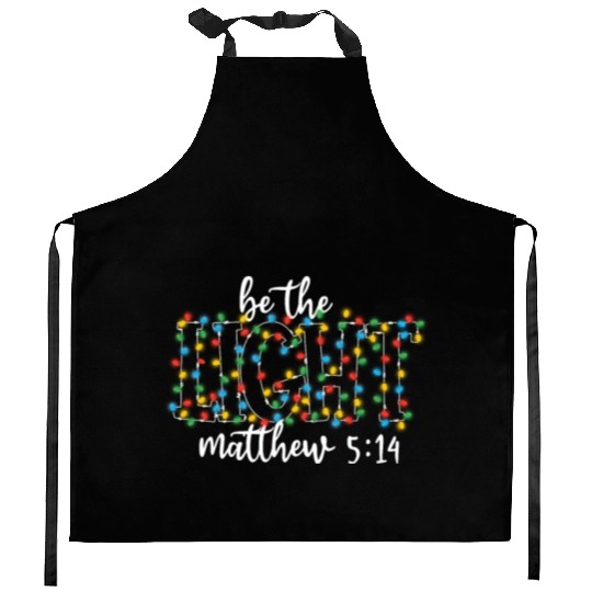 Be The Light Mathew Christmas Lights Teacher Kitchen Aprons