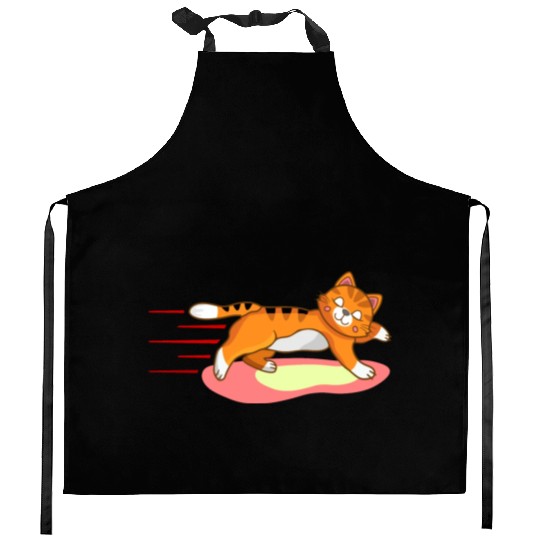 Fat cat Running Kitchen Aprons