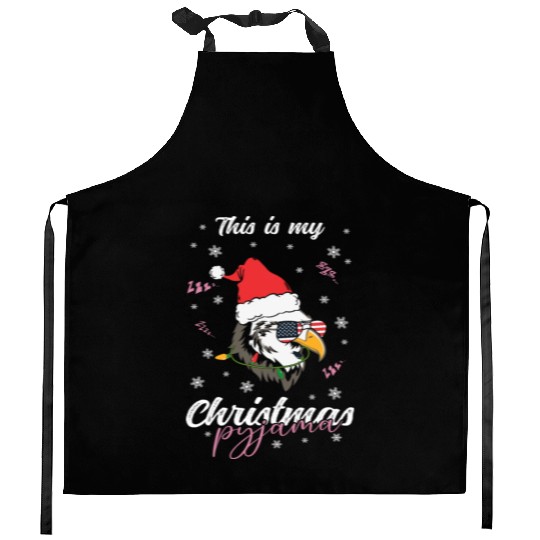 Winter Christmas Pyjama Eagle Kitchen Aprons