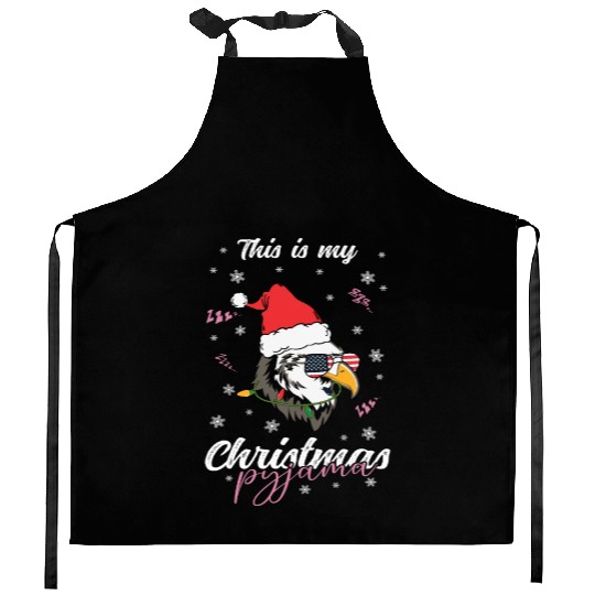 Winter Christmas Pyjama Eagle Kitchen Aprons