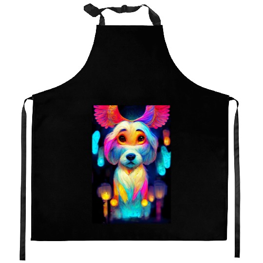 Angel Dog 014 Kitchen Aprons