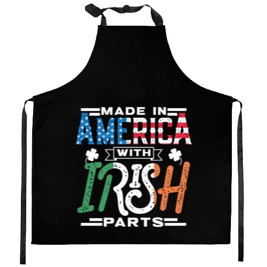 Made In America With Irish Parts Gaelic Ireland Kitchen Aprons