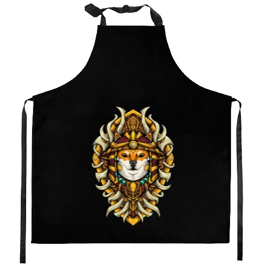 Shiba Inu Warrior Kitchen Aprons