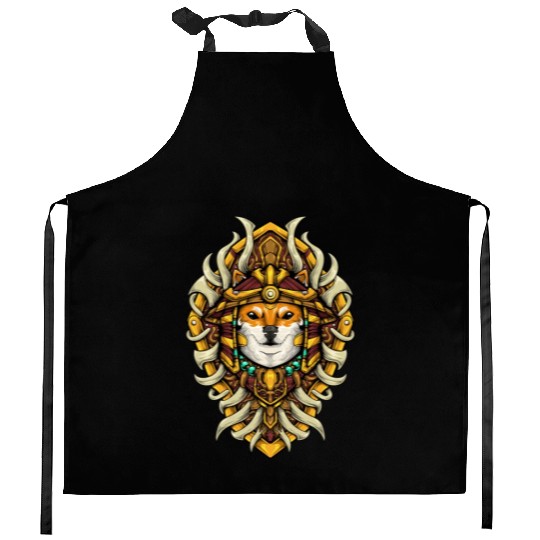 Shiba Inu Warrior Kitchen Aprons