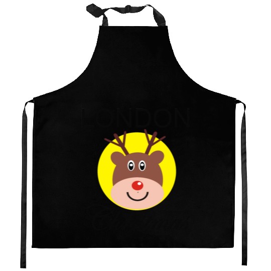 Funny Christmas Rudolph gift for Londoner Kitchen Aprons