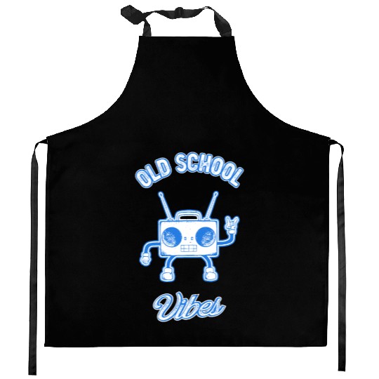 Old School Vibes Retro Beat Box Music Kitchen Aprons