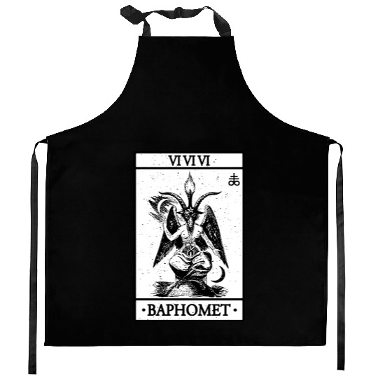 Baphomet Tarot Card Satanic Occult Kitchen Aprons
