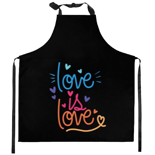 LGBTQ Love is Love is Love Kitchen Aprons