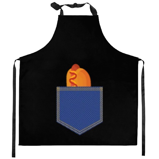 Cute Pocket Hotdog Love Funny Kawaii Meme Sweet Kitchen Aprons