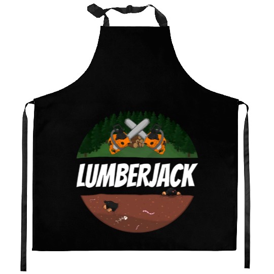 Lumberjack Chainsaw Kitchen Aprons