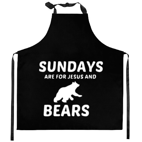 BEARS AND JESUS SUNDAY Kitchen Aprons