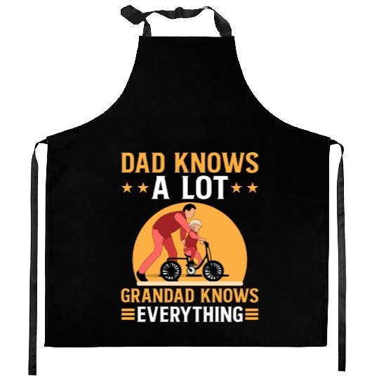 DAD KNOWS A LOT GRANDAD KNOWS EVERYTHING Kitchen Aprons