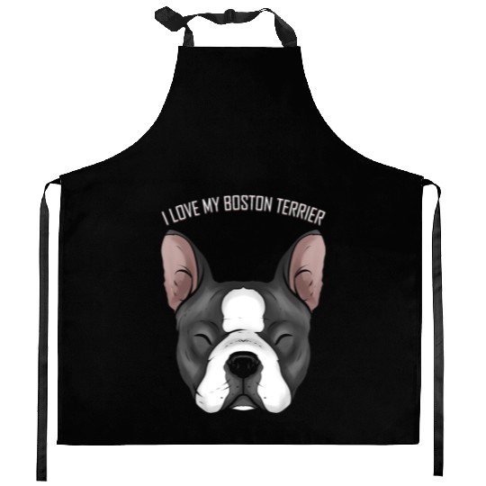 Dog Lover - I Love My Boston Terrier Kitchen Aprons