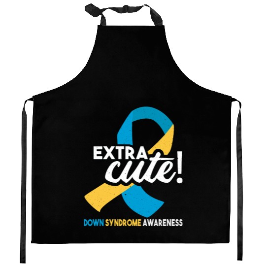 October Wear Blue Yellow Down Syndrome Awareness Kitchen Aprons