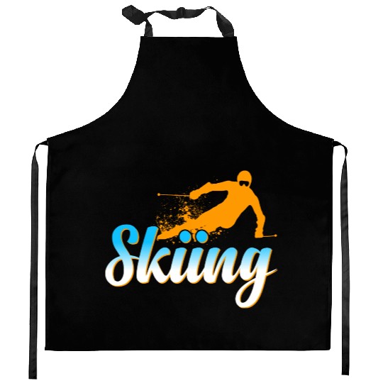Skiing ski snow winter sports Kitchen Aprons