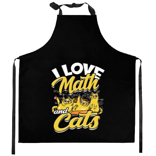 I love math and cats - mathematical Kitchen Aprons