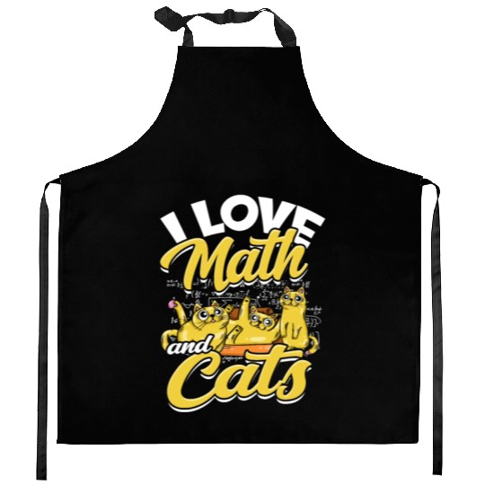 I love math and cats - mathematical Kitchen Aprons